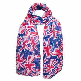 Basic Sense Union Jack Scarf, UK Flag Oversized Shawl, Wrap for Men Women, Small British Flag Scarf