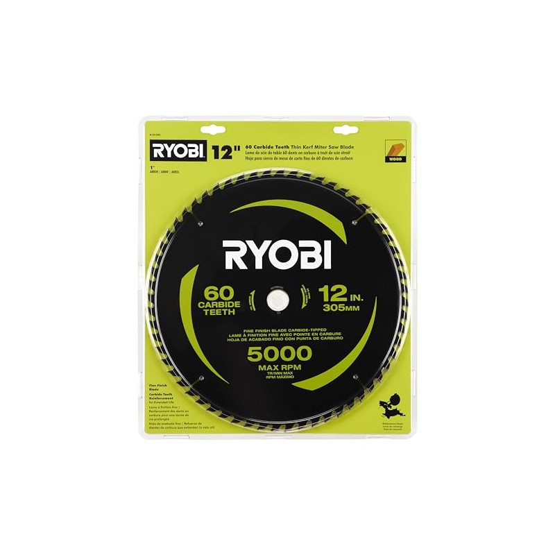 RYOBI 12" 60 Carbide Teeth Thin KERF Miter Saw Blade