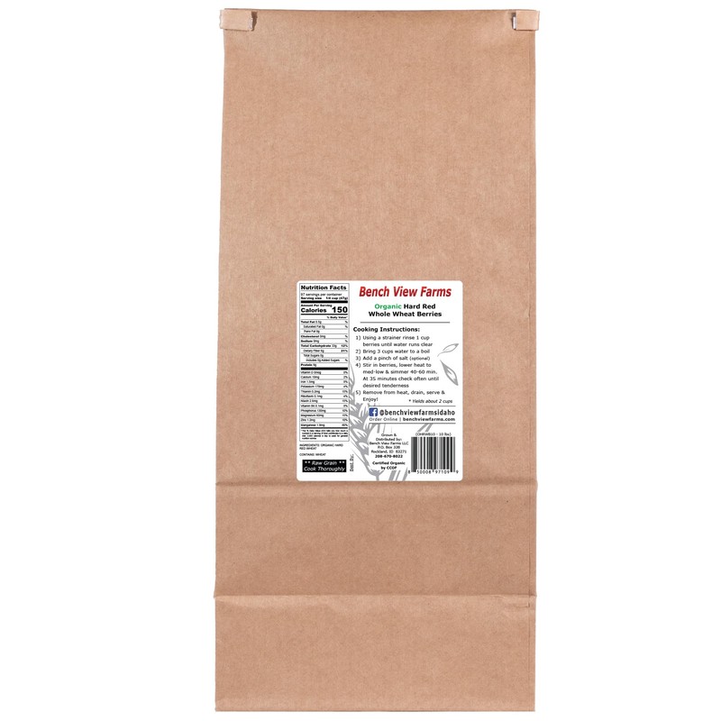 Organic Hard Red Wheat Berries - 10lbs