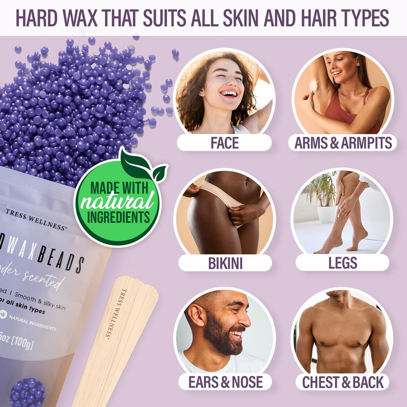 Tress Wellness Waxing Kit for Brazilian Wax - Easy to