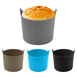 4Pack Air Fryer Baking Ramekins, Silicone Mould Cups, Easy Release Nonstick Bakeware, Ramekins for Air Fryer, Air Fryer Egg Mould, Large Muffin Cases for Air Fryer(4Color,Size:2.6inch)