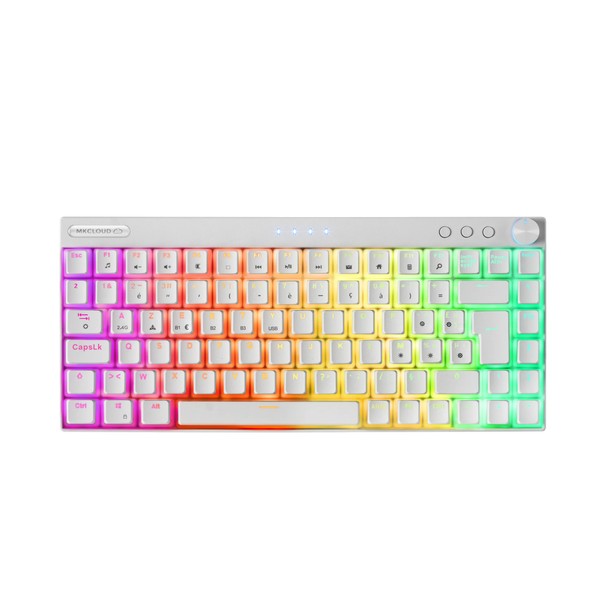 Mars Gaming MKCLOUD, Wireless Mechanical Keyboard RGB White, Ultra Compact