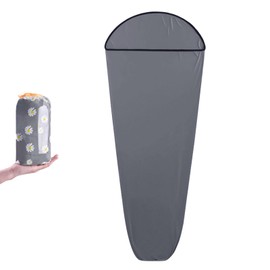 Azarxis Cotton Sleeping Bag, Sleeping Bag Lining, Lightweight, Small and Thin Travel Sleeping Bag for Backpacking, Hostels and Mountain Huts (Grey, 80 x 200 cm)