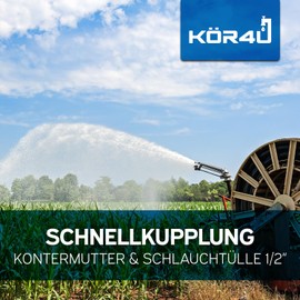 kör4u 1/2" Quick Coupling with Lock Nut and Hose Nozzle Brass