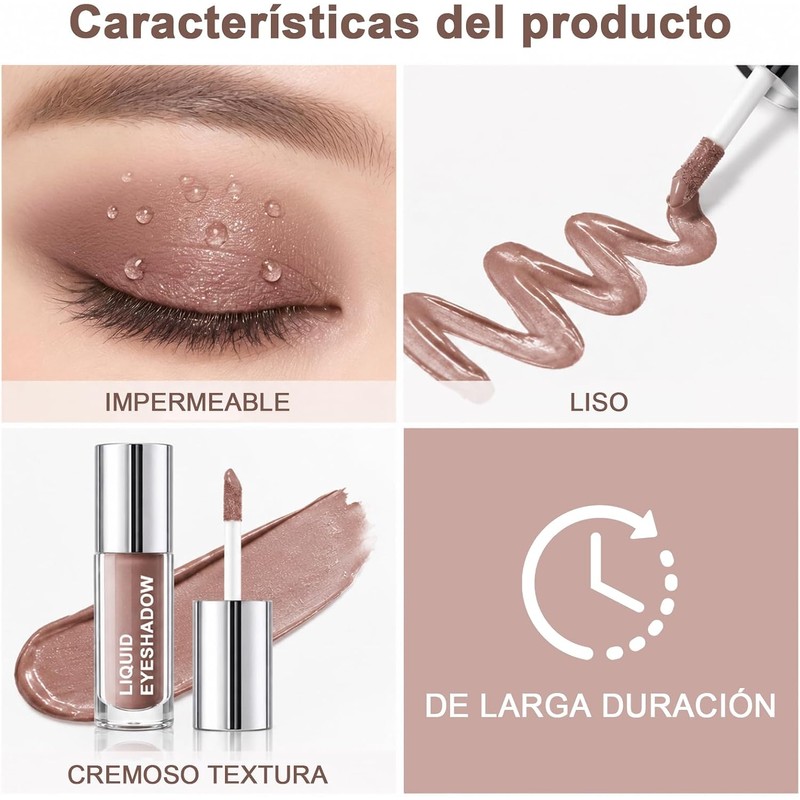 Erinde Sombra de Ojos Líquida Mate, Tono Matte Nude Neutro,