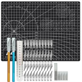 FANFX 44PCS A4 Cutting Mat Kit, Double-Sided A4 Mat for Carving Crafts, Cutting Board for Sewing Self Healing Cutting Mat (Black)