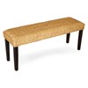 AV CONNECT Acacia Solid Wood Bench with Woven Water Hyacinth