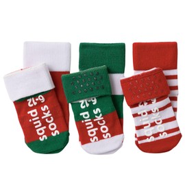 squid socks Viscose from Bamboo Socks | 0-6M, 6-12M, 12-24M, & 2T-3T | Grip Socks that Stay On | Candy Cane (US, Age, 12 Months, 24 Months, Candy Cane)