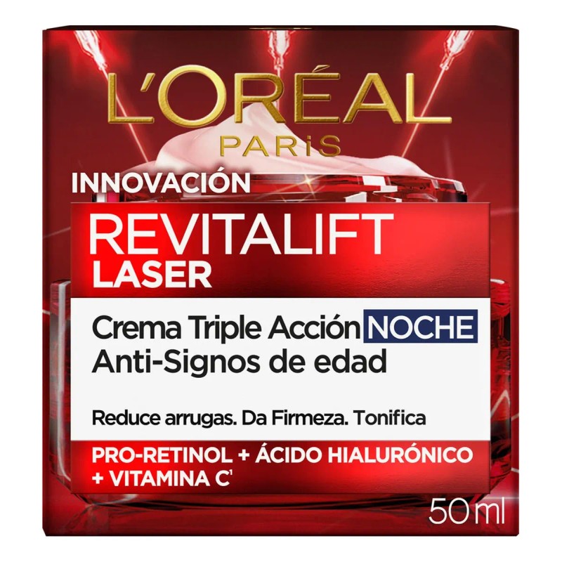 Oreal Paris Revitalift Laser Crema Noche Triple Acción Anti Edad