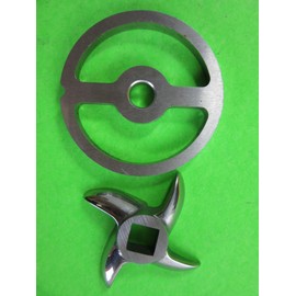 #5 Sausage Stuffer plate and knife for Smokehouse Chef, Chefs Choice, Hightower Kitchen and Gvode* meat grinders that fit Kitchenaid mixer