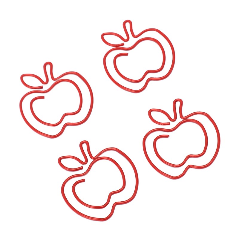 100 Pcs Paper Clip Cute Fruit Shaped Electroplated Metal Decorative