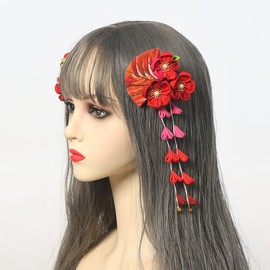 2 x Japanese Kimono Flower Hair Clips Tassel Hair Pins Traditional Kanzashi Hair Accessories Set