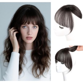 Hair Extensions Women's Fake Bangs, Hair Fringe Clip Air Bangs Daily Wear Curved With Hair Extension Clips