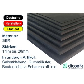diconfa Rubber Mat SBR 1000 mm 100 cm Wide - Thickness 0.5 to 20 mm - Length 0.05 to 10 m ==> 1000 mm (1 m) x 300 mm (0.3 m) x 1 mm - Sold by the Metre Non-Slip Mat Rubber Base Rubber Plate Rubber