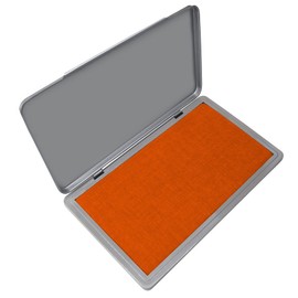 Metal Case Stamp Pad Large Size, Orange Color - Size: 3" x 6" - Choose from 15 Ink Colors