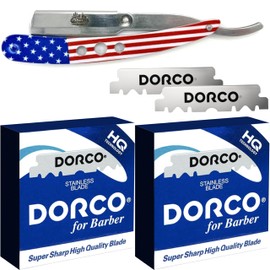 The Shave Factory Straight Edge Razor Kit (USA / 200 Dorco Single Edge Razor Blades Blue)