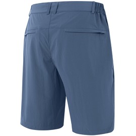 Tyhengta Walking Shorts Men Waterproof Hiking Outdoor Shorts Quick Dry Cycling Shorts Zip Pocket Summer Sport Fishing Shorts Grey Blue,M