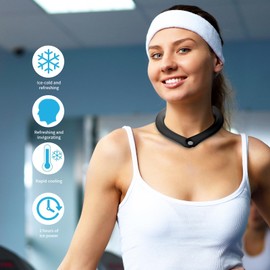 2PCS Snap Button Neck Cooling Tube with Insulated Bag,Reusable 18℃/64℉ Ice Neck Ring Wearable Body Cooling Products for Summer Heat (Black*2/Snap Button)