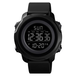 Timever Digital Watch, Waterproof, Men's, Sports, Wristwatch, Multifunctional, Stopwatch, Alarm, Outdoor, LED Watch, Sports Watch, Large Letters, Easy to Read Watch, Japanese Instruction Manual