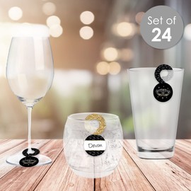 Big Dot of Happiness Masquerade - Venetian Mask Party Paper Beverage Markers for Glasses - Drink Tags - Set of 24