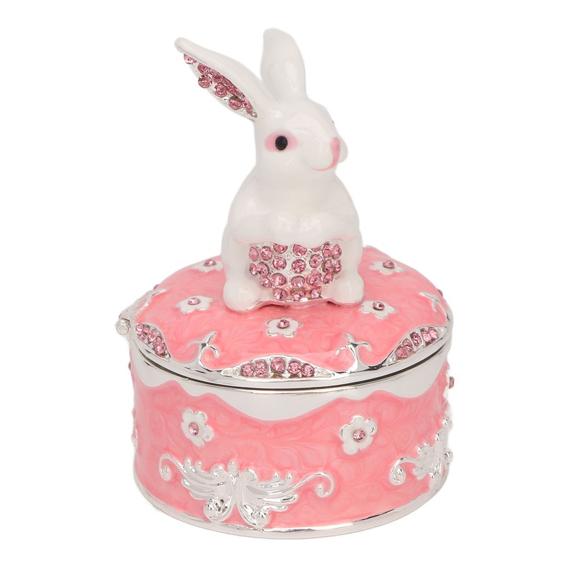 Trinket Box Exquisite Cute Bunny Shape Magnetic Design Zinc Alloy