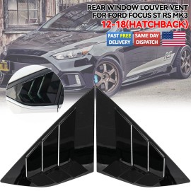 Xukey 2pcs Rear Window Louvers Side Vent Trim For Ford Focus ST RS MK3 Hatchback12-18