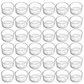ZEAYEA Juego de 36 portavelas de cristal para velitas pequeñas, pequeños portavelas transparentes para bodas, fiestas, centros de mesa, cena, decoración del hogar, molde para velas