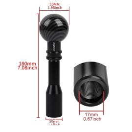 Crystal BRIDE BALL TRANSPARENT MANUAL EXTEND STICK BLACK CARBON FIBER LIGHT SHIFT KNOB