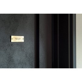 POSH LIVING 63955 REST ROOM Sign Plate, Antique Gold