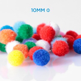 AiQInu Pack of 2000 Mini Pompoms Colourful, 10 mm Pompoms for Crafts Making, DIY Creative Crafts, Colourful Crafts, Nursery Crafts