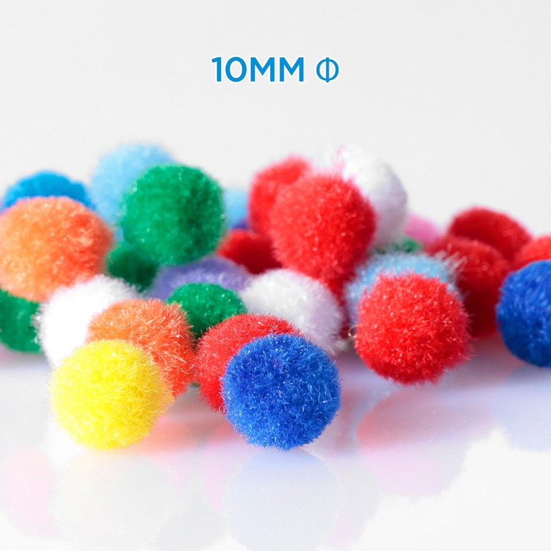 AiQInu Pack of 2000 Mini Pompoms Colourful, 10 mm Pompoms