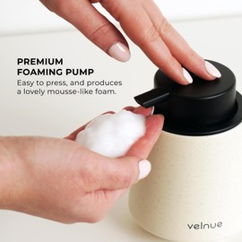 VELNUE Foaming Hand Soap Dispenser & Soap Concentrate in Mandarin Mint | Plant-Based Soap, Gentle on Sensitive Skin, Made in Canada | Ascent Eggshell Premium Foaming Dispenser