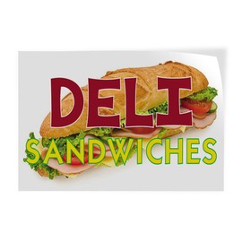 Decal Sticker Multiple Sizes Deli Sandwiches #3 Style A Restaurant & Food Deli Sandwich Outdoor Store Sign Brown - 14inx10in, One Sticker