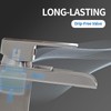 BWE Waterfall Bathroom Faucet Brushed Nickel with Pop Up Drain