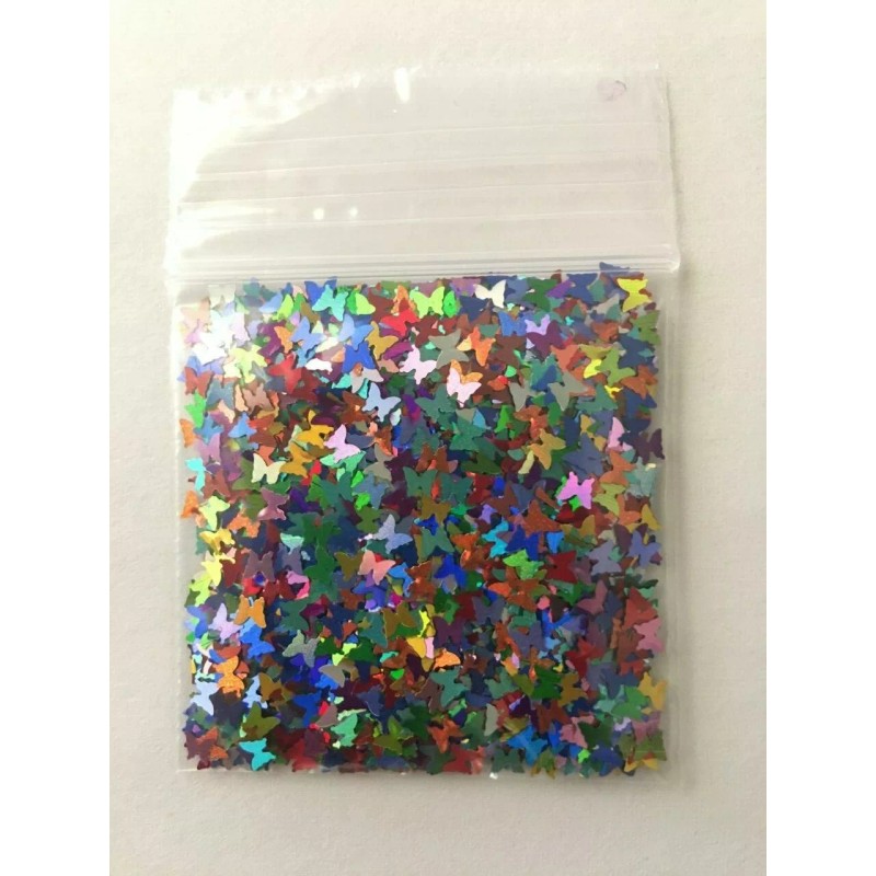 the glitters world Solvent Resistant BUTTERFLY shape Glitter (Rainbow B)