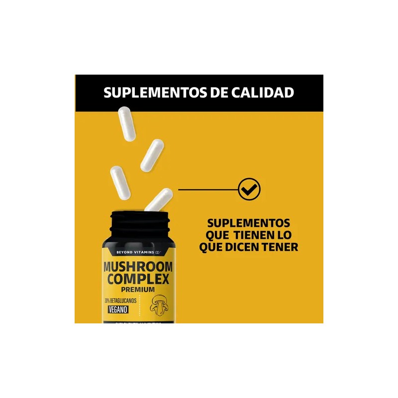 Mushroom Complex Premium Con Hongos Adaptógenos - 60 Caps