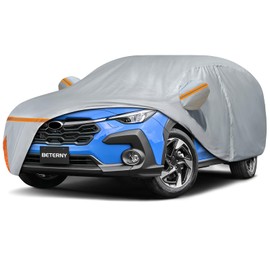 BETERNY Car Cover for 2014-2025 Subaru Crosstrek, Waterproof Custom-fit All Weather Sun Rain UV Dust Snow Protection Windproof Outdoor Crosstrek Full Car Cover with Door Zipper and Cotton Lining-Gray