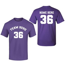 Custom Sports Team Jersey Your Name and Number T-Shirt Large Purple