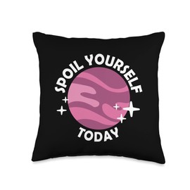 Spoil Yourself Today Bath Bombs Pun Apparel Relaxing Quote Throw Pillow