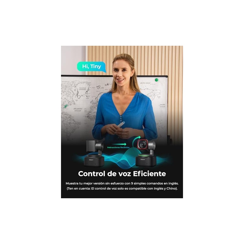 OBSBOT Tiny 2 Webcam 4K PTZ, AI-Powered Tracking & Auto