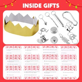 JOYIN 12 Pack Christmas Non-Snap Party Favor, Kraft Snowflake Party Table Favor Includes Party Hat, Jokes & Gifts, Xmas Gifts Prizes for Christmas Holiday Dinner Traditions Party Supplies