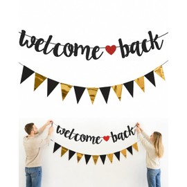 YIPFEN 1 pezzo Home Banner,Striscione,Addobbi per Famiglia,per amici,parenti,bambino,ritorno,celebrazioni familiari,inaugurazione,scuola,stagione e festa,welcome home,bentornata