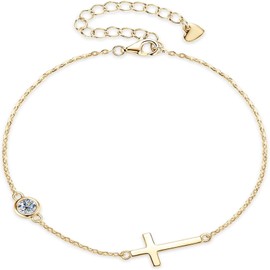 Adjustable Cross Bracelet Ladies Exquisite Gold Diamond Bracelet, give her religious gifts suitable for ladies Valentine's Day Mother's Day birthday gift