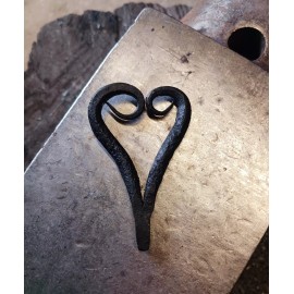 DailyCraftsmanship Hand Forged Iron Heart Pendant Charm Keychain 6th Anniversary Gift Made In USA
