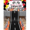 Remagr Racetrack Floor Running Black Racer Party Decoration Mat Road