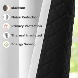 DriftAway Soundproof Thermal Insulated Quilted Curtain Liners for Bedroom Sound Barrier 100% Blackout Cold Heat Noise Reducing Energy Saving 50 Inches by 80 Inches Grayish White One Panel