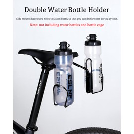 Rarapop Bike Saddle Bag Stabilizer Mount, 2 Bottle Cage Mounting Hole, Bicycle Seat Post Double Water Bottle Holder for Outdoor Cycling