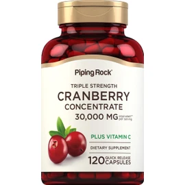 Piping Rock Cranberry Pills | 120 Capsules | Supplement for Women & Men | Triple Strength Concentrate Extract Plus Vitamin C | Non-GMO, Gluten Free