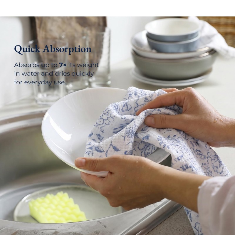 Nestinco Set of 2 Waffle Weave Kitchen Towels, 380 GSM