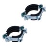 38-46 mm Pipe Clamp with Black Rubber Lining, Two-Part Pipe